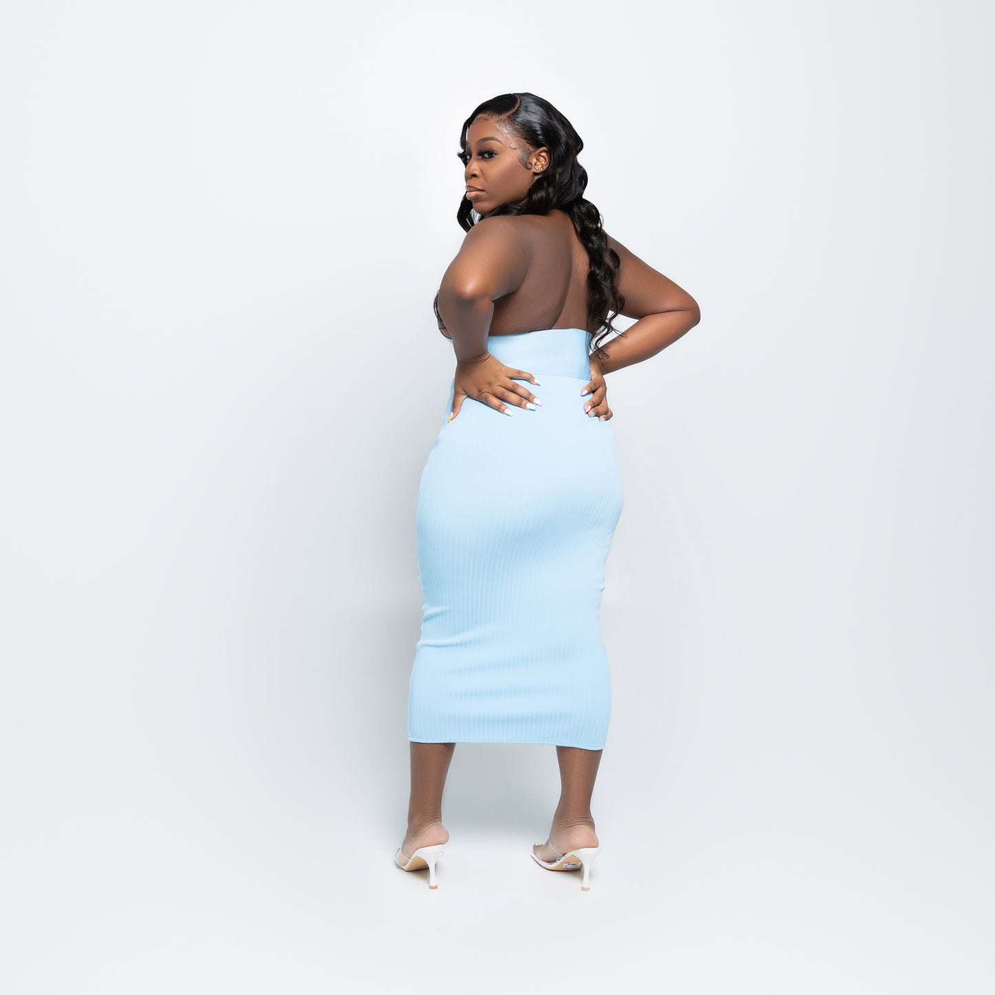 All Blue Everything Bandage Maxi Dress