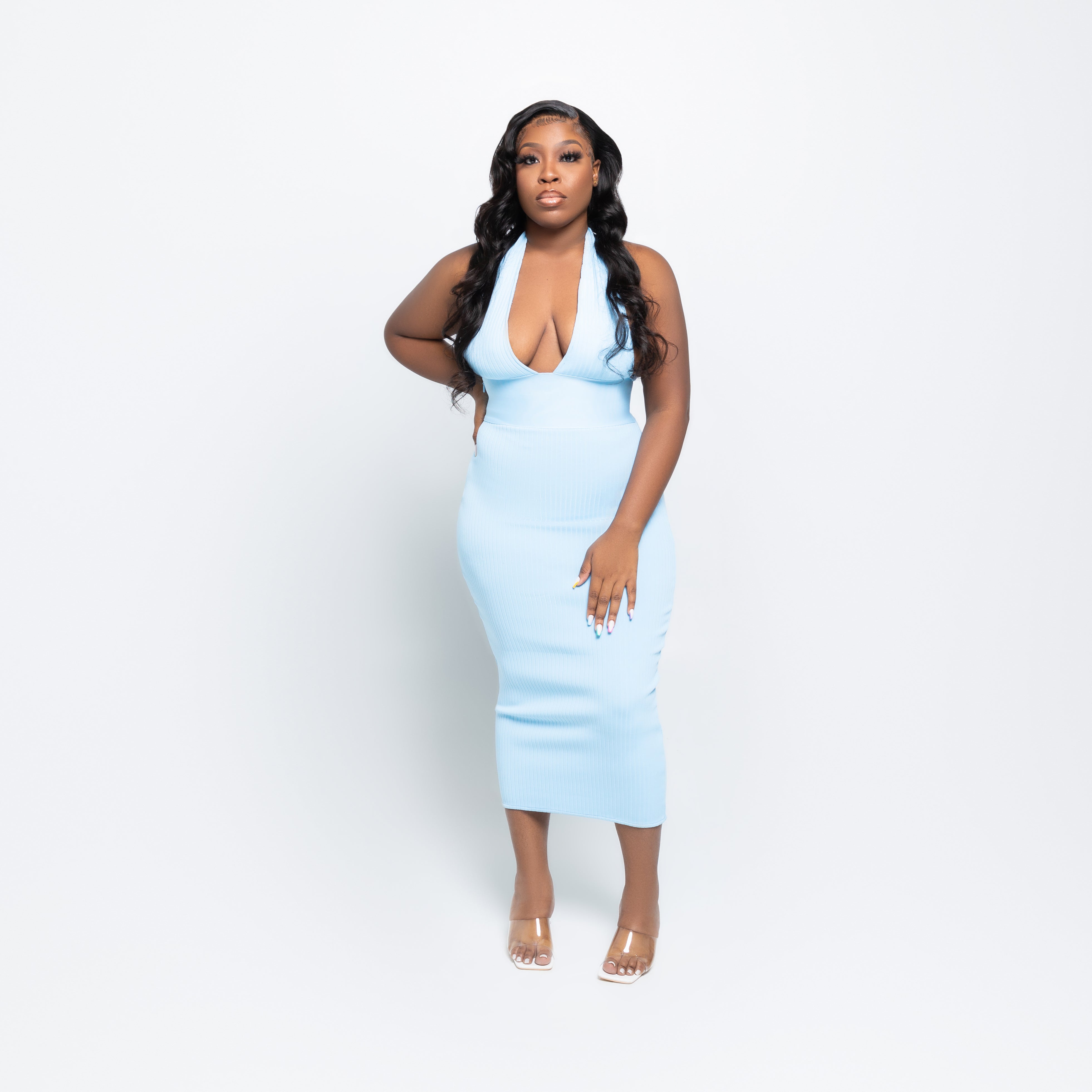 All Blue Everything Bandage Maxi Dress SoBeeIt Boutique